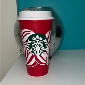 Starbucks Red and White Plastic Cup